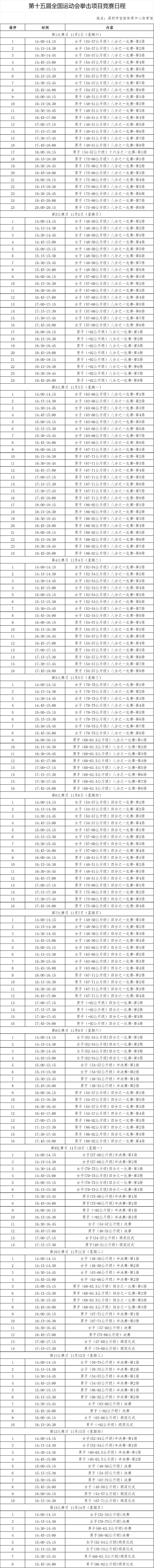 开云下载-2025深圳全运会9大赛事赛程表汇总！
