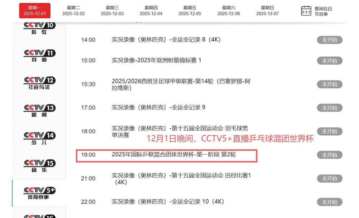 开云-调整！转播混团世界杯有变，CCTV5不直播乒乓球！